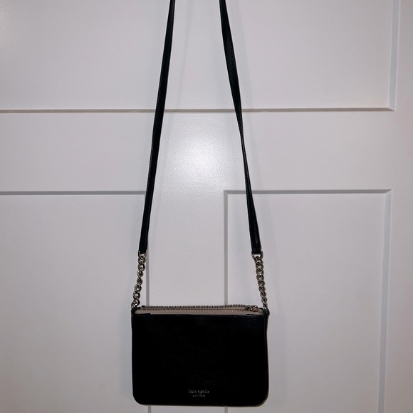 Kate Spade Black Textured Crossbody Bag with Chain Strap - Picture 2 of 7